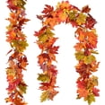 thumbnail image 1 of 2 Pcs Fall Garland Maple Leaf, 5.9Ft/Piece Hanging Vine Garland Artificial Autumn Foliage Garland Thanksgiving Decor for Home Fireplace Party Christmas, 1 of 5