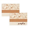 thumbnail image 1 of 2 Pcs Fall Harvest Linen Placemats, Cute Maple Leaf Pumpkin Print Insulated Table Mats for Thanksgiving Party Catering Decorations, 1 of 6