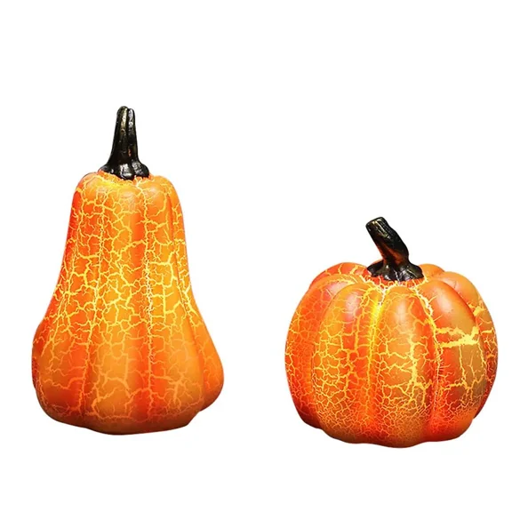 2 Pcs Fall Home Decor Light Pumpkin Decor Artificial Pumpkins Harvest Pumpkin Led Pumpkin Pumpkin Decoration Faux Pumpkin Props