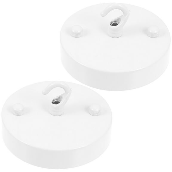 2 Pcs Fan Ceiling Lamp Base Light Fixture Canopy 10X10CM White