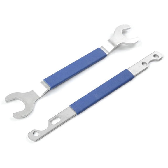 2 Pcs Fan Clutch Removal Wrench Set, 32mm & 36mm Double Open End Spanner Kit, Heavy Steel Water Pump Pulley Holding Tool for European Auto Engine Service