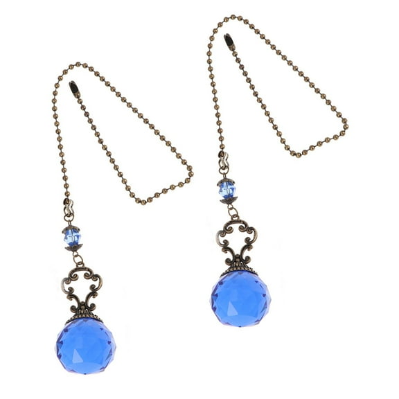 NIYANGLE Home Decor Crystal Ball Light Pendant Round Blue 2Pcs 16X1.2X1.2In