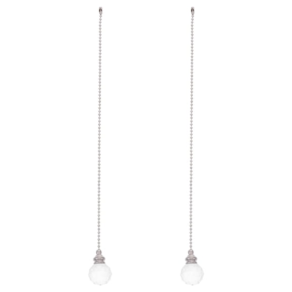 FELTECHELECTR Acrylic Metal Decorative Ceiling Fan Pull Chain 2Pcs 13.2X1X1In Home Decoration
