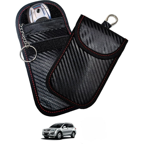 2 Pcs Faraday Bag for Car Keys, RFID Signal Blocking Pouch, Anti-Theft Key Fob Protector, Cell Phone Signal Blocker Case, Car Key Fob Cage