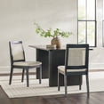 thumbnail image 1 of 2 Pcs Farmhouse Rattan Dining Chairs, Cane Upholstered Kitchen Side Chairs with Black Solid Wood Frame, Beige, 1 of 6