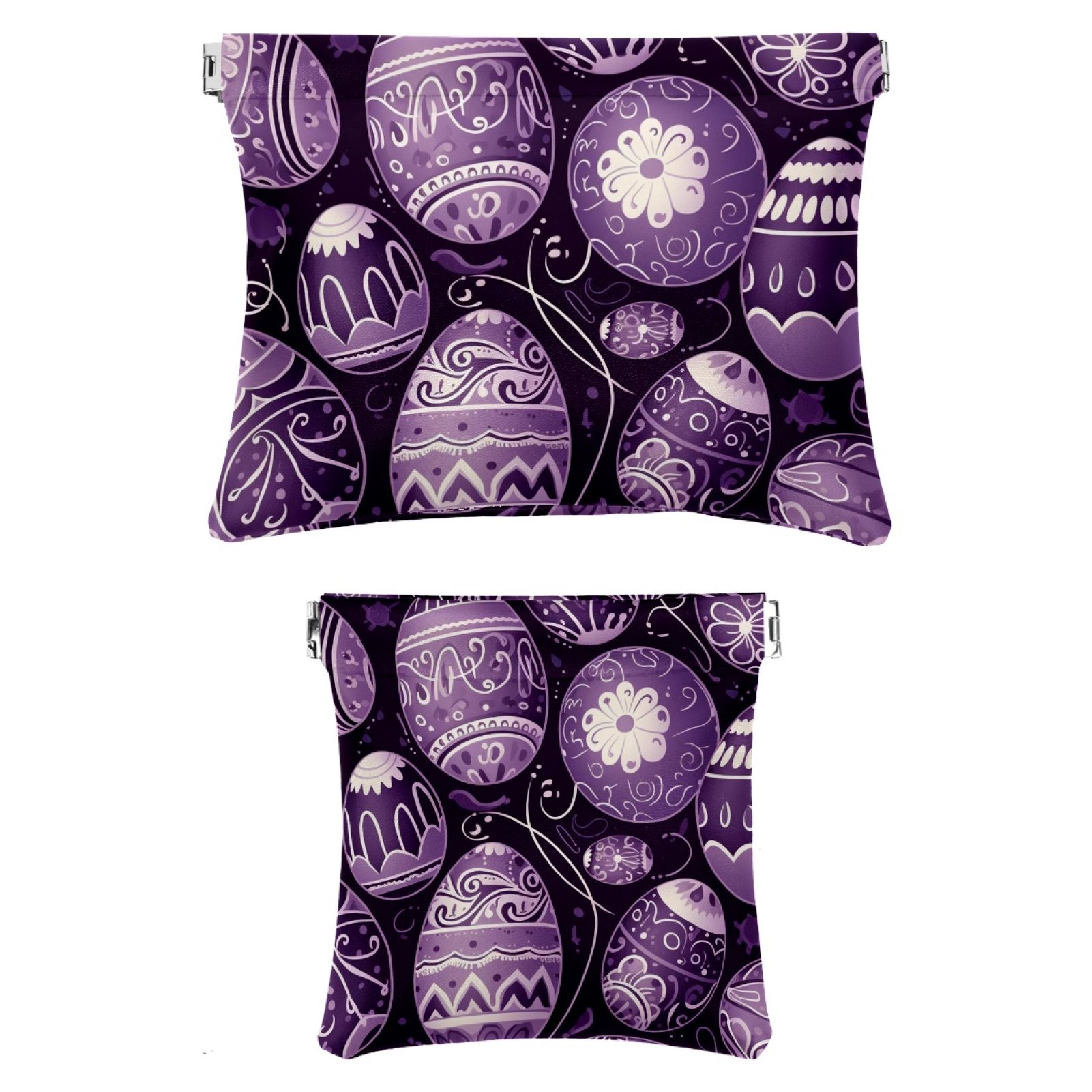 2 Pcs Faux Leather Makeup Bag Set, Small Makeup Pouch for Purse