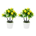thumbnail image 1 of 2 Pcs Faux Lemon Potted Plant Desktop Adornments Tree Decors Fake Plants Artificial Decorations Household Patio Office, 1 of 6