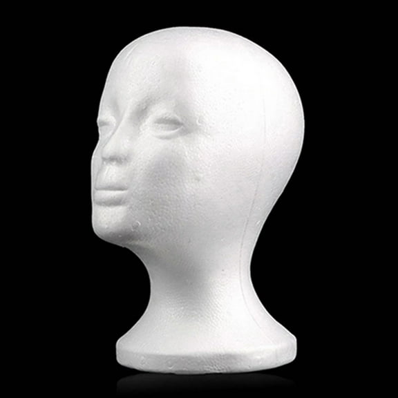 2 Pcs Female Mannequin Head,Styrofoam Model Heads,Hat Wig Foam Mannequin Female Wig Head Stand Female Styrofoam Mannequin Head Stand for Wigs, Hats, Masks, Hairpieces, Arts, DIY Crafts,White,10.24"