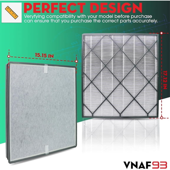 2 Pcs Filter Replaces For Air Purifier 4 filter, HE401 HE402 HE405 HE400 4 Fan Purifier, 3 Stages Filtration with H13 True HEPA, Activated Carbon Filters And Fine Pre-fillter, Part # HE4FKPET