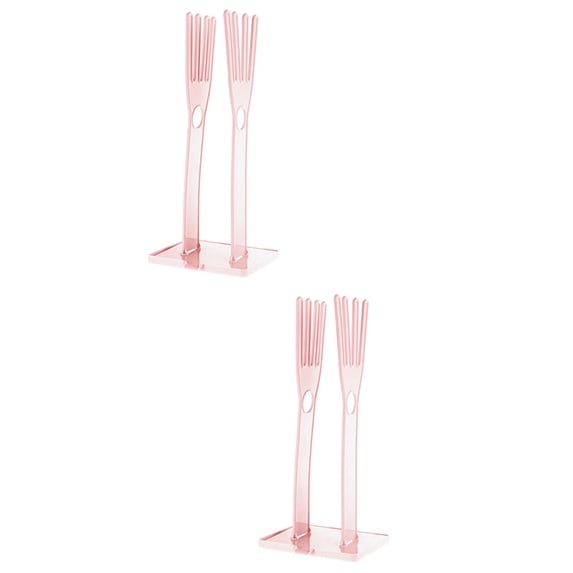 2 Pcs Glove Rack Faucet Drain Pad Kitchen Sink Mittens Cleaning Gloves Pink