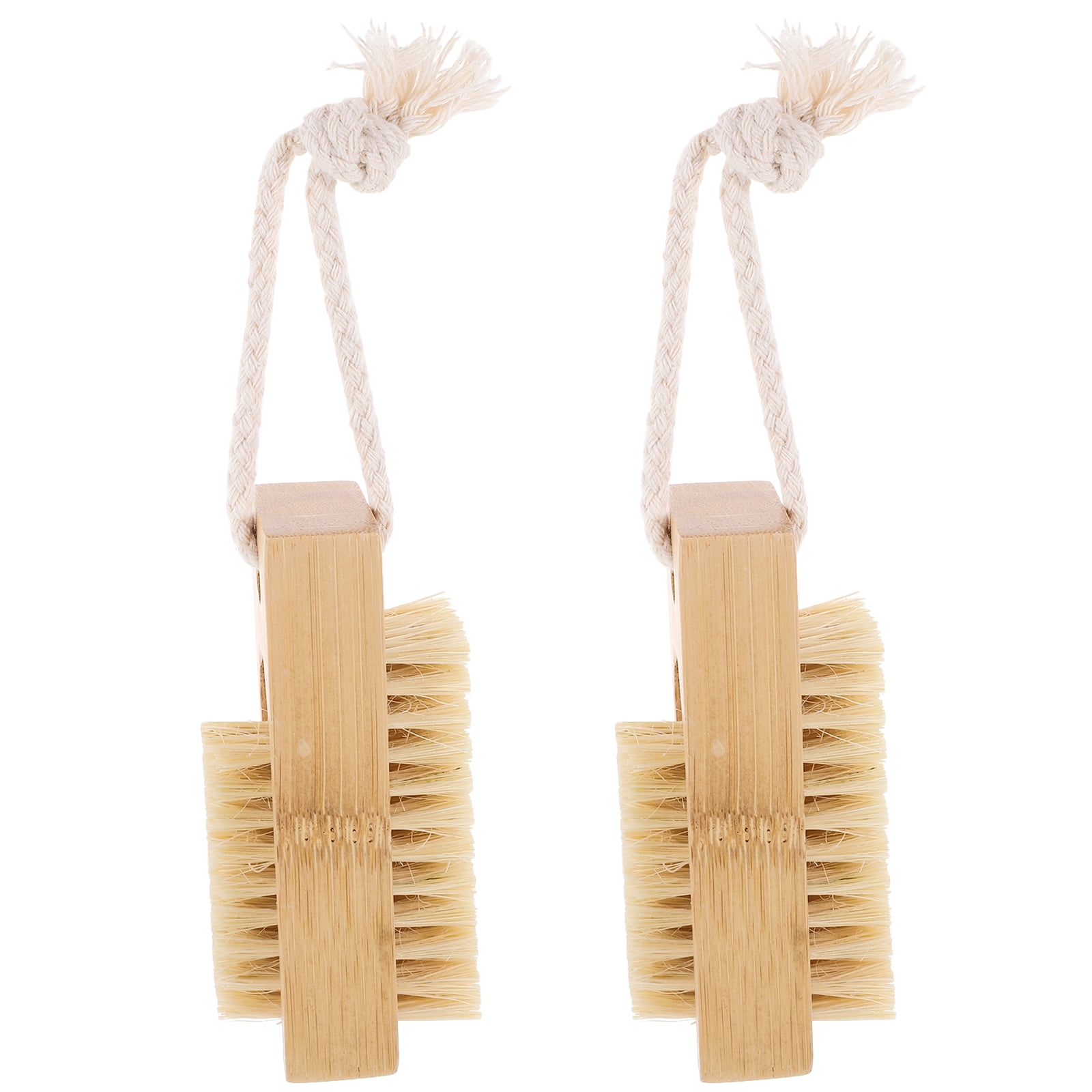 2 Pcs Finger Nail Brush to Clean under Nails Fingernail Brushes for Cleaning Bamboo Bristles
