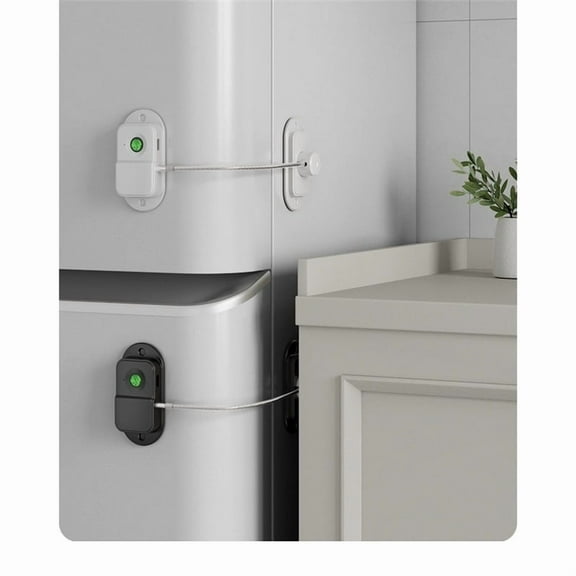 2 Pcs Fingerprint Fridge Lock,Smart Combination Fridge Lock, Child & Pet Proof Security Cabinet Safety Locks, for Fridge, Cabinets, Window,Drawers (white and black)