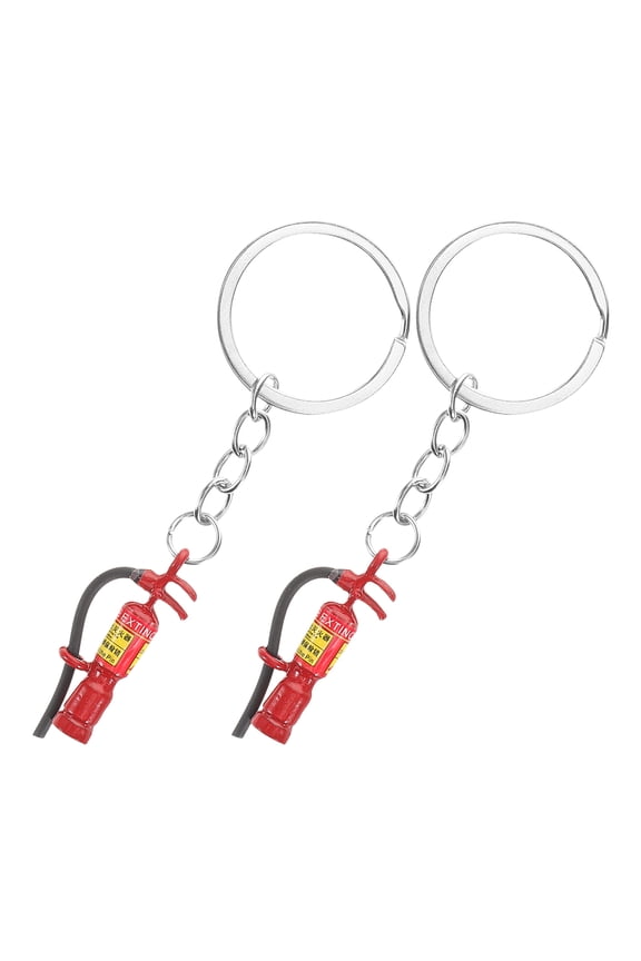 2 Pcs Firefighter Gift Firemen Badge Keychains Ladders for Miss