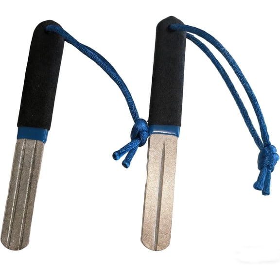 2 Pcs Fish Hook Sharpener, Double Sided Diamond File with Handle, Portable Fishing Sharpener with Fine & Medium Grit for Hook Maintenance