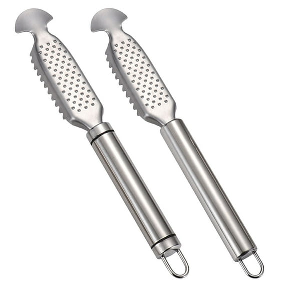 2 Pcs Fish Scale Planer Descaler Tool Stainless Peeler Detergent Remover Cleaner