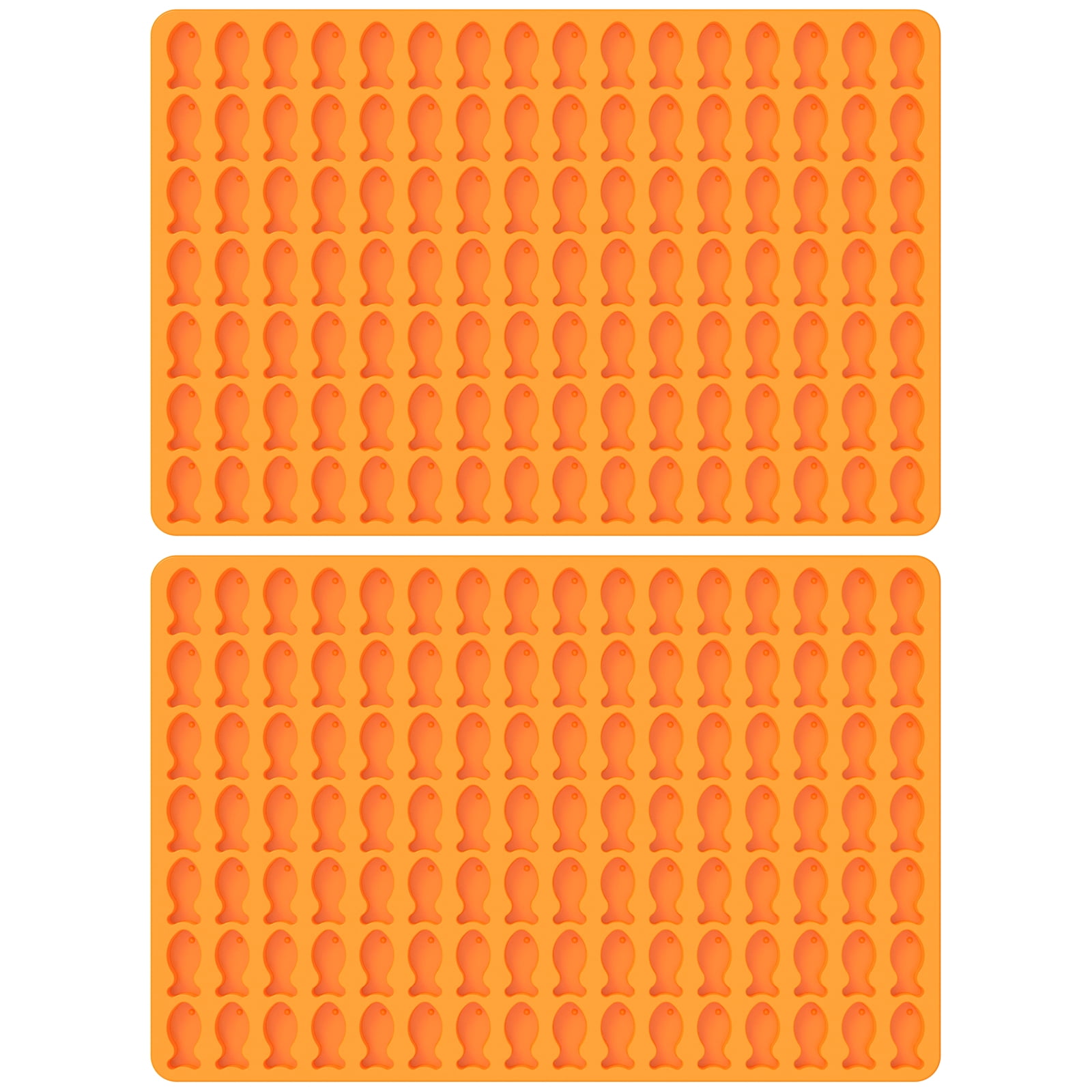 2 Pcs Fish Silicone Molds 112 Cavity Mini Fish Shaped Dog Treats Mold ...