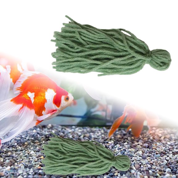 2 Pcs Fish Spawning Mops Fish Breeding Aquatic Fish Hideout for Aquarium Floating, Fry Hiding Decorations, Light Green