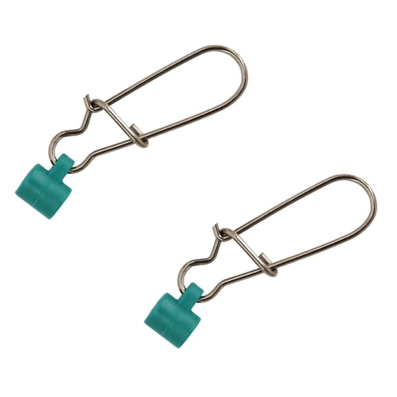 2 Pcs Fishing Line Sinker Slides Catfishing Rigs Heavy Duty Sinker Weights Connectors with Duo Lock Snaps Durable Stainless Steel Sinker Slider Swivel Snaps for Fishing, 0.43x1.65 Inch, Green