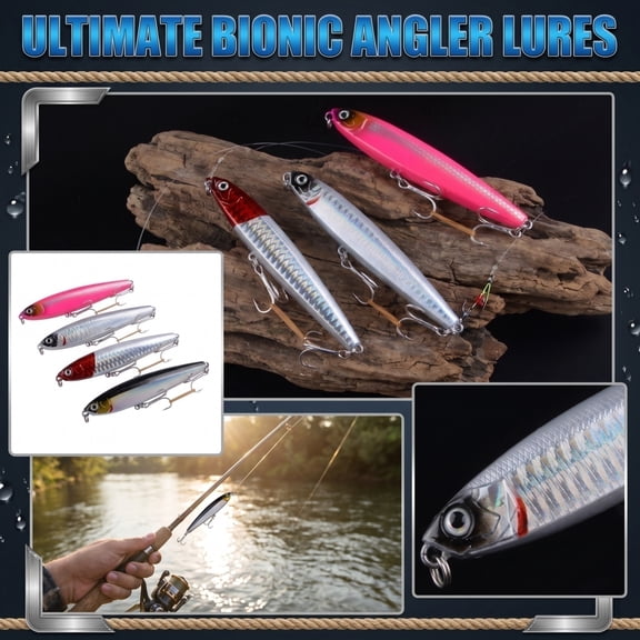 2 Pcs Fishing Tackle Compatible Lures, Lifelike Design with Sharp Hooks, Fit for Bass & Trout, Perfect Gift for Fishing Enthusiasts and Beginners