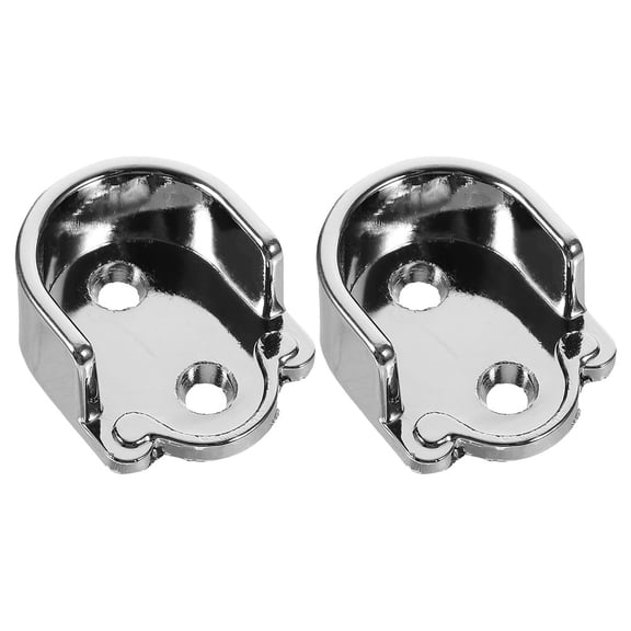 YOSADIER Silver Flange Rod Holder for Closet and Window Decor 2Pcs