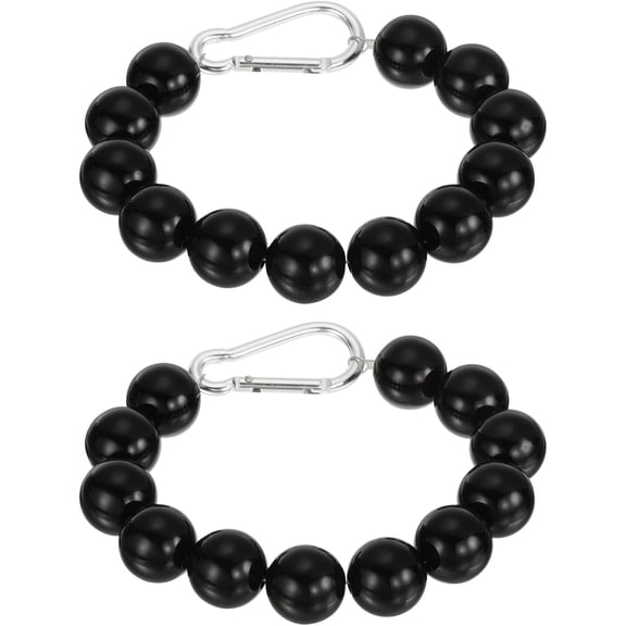 2 Pcs Flagpole Retainer Ring Flag Pole Accessories, Beaded Mount Keep Close to Weight with Stainless Steel Cable for Indoor Outdoor Black