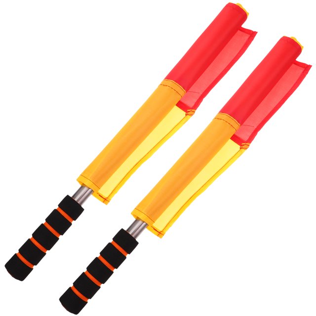 2 Pcs Flags Football Penalty Hand Signal Linesman Referee Soccer Drills