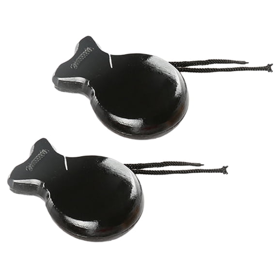 2Pcs Traditional Castanet Spanish Castanets Flamenco Dance Castanets with String Hand Clapper Orff Music Instrument