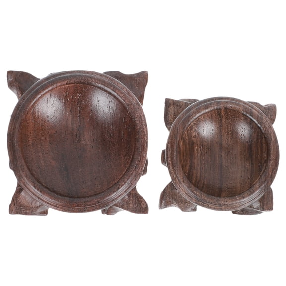 2 Pcs Flash Sphere Ornament Crystal Ball Base Room Adornment Base 4x4cm Red