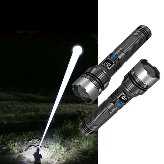 2 Pcs Flashlight, Rechargeable Led Flashlights, The Survival Flashlight, Waterproof, Power Bank and Digital Display, for Outdoor Camping Hiking Emergencies