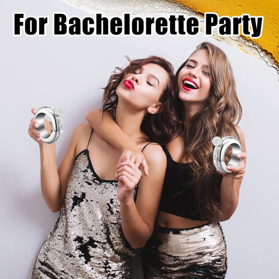 2 Pcs Flask for Women Creative Bangle Bracelet Bottle 3.5 oz 6 oz Rhinestone Water Bottle Diamond Bottles 304 Stainless Steel Hip Container Funnel Set for Sport(Silver)$$Home Decor, Kitchen, & Other