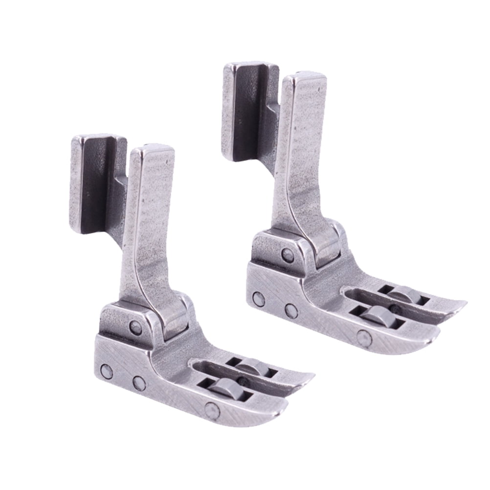 2 Pcs Flat Car Roller Presser Foot Leather Sewing Machine Patchwork Metal Feet Piping Supplies