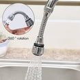 thumbnail image 1 of 2 Pcs Flexible 360° Sink Faucet Sprayer Faucet Aerator Extension Tubes Rotatable Extender Kitchen Faucet-Head Extension Connector Devices Attachment Strainer Lengthen Appendix ABS Cold Hot Water, 1 of 8