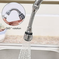 2 Pcs Flexible 360° Sink Faucet Sprayer Faucet Aerator Extension Tubes Rotatable Extender Kitchen Faucet-Head Extension Connector Devices Attachment Strainer Lengthen Appendix ABS Cold Hot Water