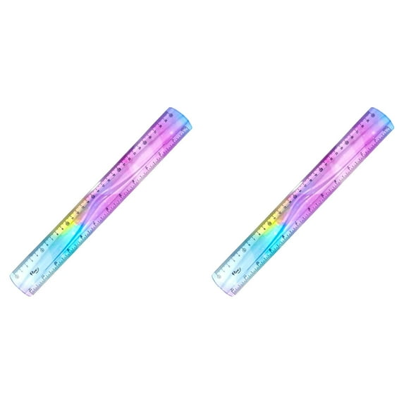 2 Pcs Flexible Ruler,12 Inch Bendable Ruler for s,Soft Plastic Ruler,Gradient Colored Flex Ruler,Classroom with Centimeter and Inch
