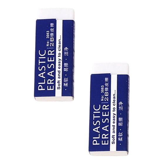 2 Pcs Flexible White Pencil Eraser Soft Cube Eraser Durable Plastic Erasers Portable Cube Pencil Erasers White Erasers Art Erasers for Writing Drawing Sketching, White 0.78"x1.98"