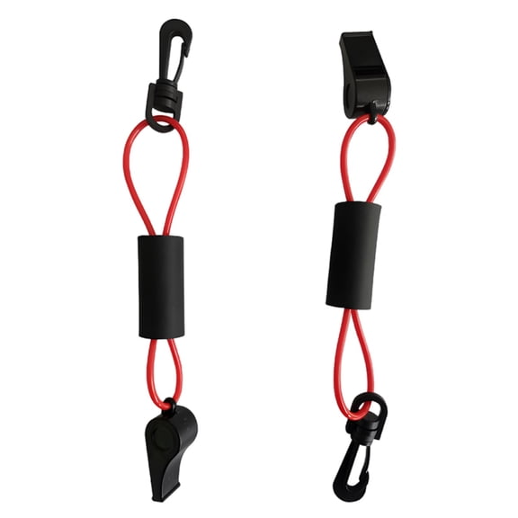2 Pcs Floating Whistle with Lanyard, 9.4 in / 24 cm Safety Whistle for Kayaking, Survival Boat Whistle, Lightweight Plastic Whistle with Clip for Boating, Swimming, and Water Sports
