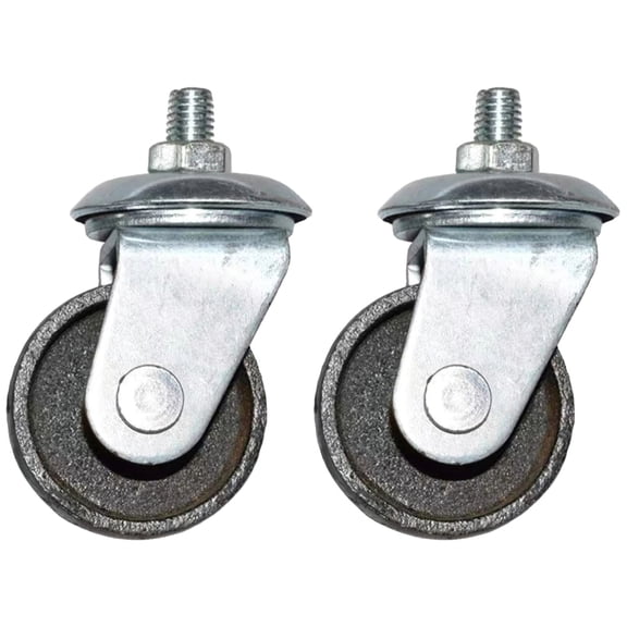 2 Pcs Floor Jack Replacement Parts, 3 Ton Double Pump Caster Wheels, 12mm Threaded Swivel Casters with Reinforced Guide Wheels for Floor Jacks, Includes 2 Caster Wheels