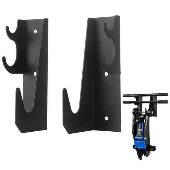 2 Pcs Floor Jack Storage Rack, Heavy-Duty Steel Wall Mount Stand Holder for Hydraulic Trolley Jacks, Space Saving Garage Tool Storage for Home Workshop Auto Repair Shop (Black)