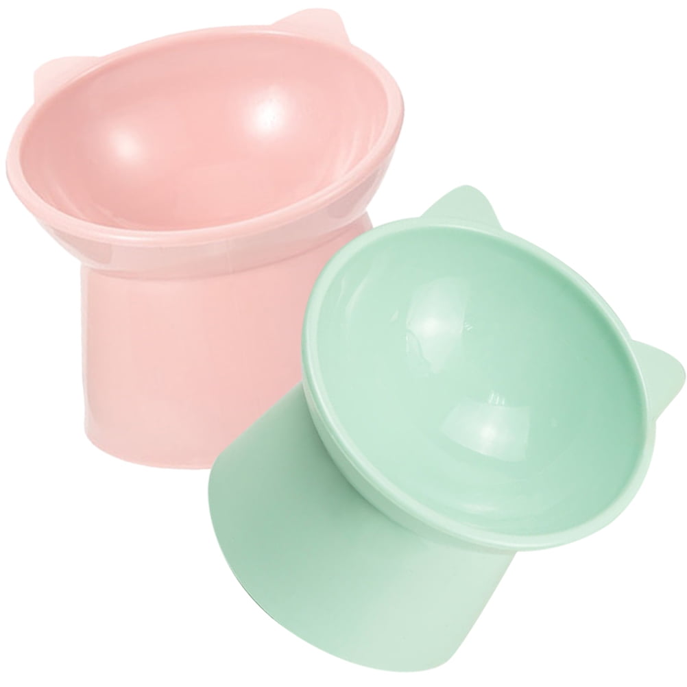 2 Pcs Flooring Gift for Pet Owner Pet Bowl Daily Use Cat Bowl Tall Bowl