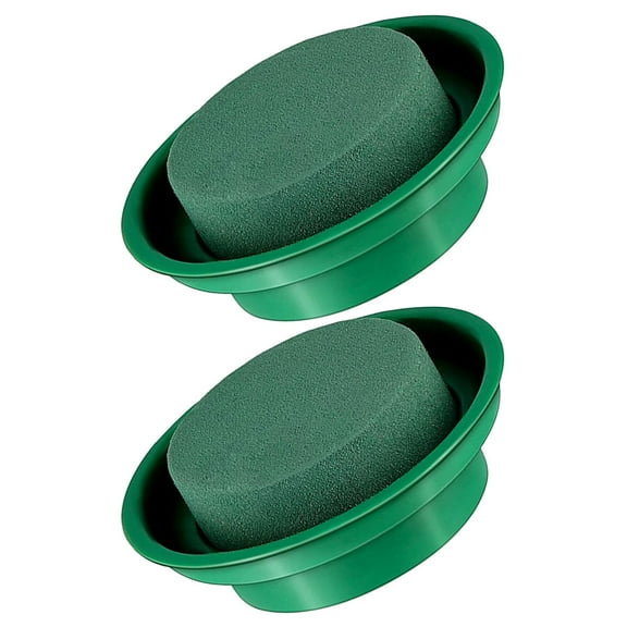 2 Pcs Floral Foam Cages Flower Arrangement Flower Mud 12.00X8.00X8.00CM Green