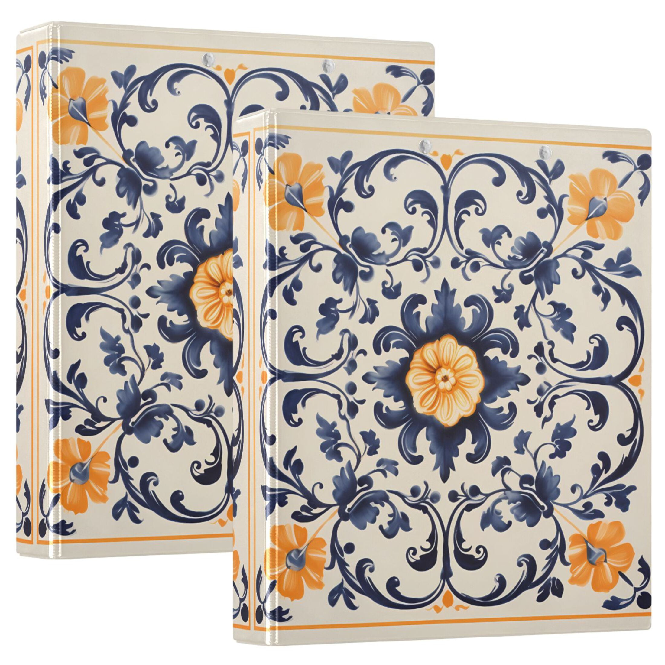 2 Pcs Floral Mandala Hardcover 3 Ring Binder 1.5” Round Rings Binder ...