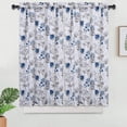 thumbnail image 1 of 2 Pcs Floral Printed Curtains, Rod Pocket Kitchen Cafe Small Curtain Panels, 1 of 9