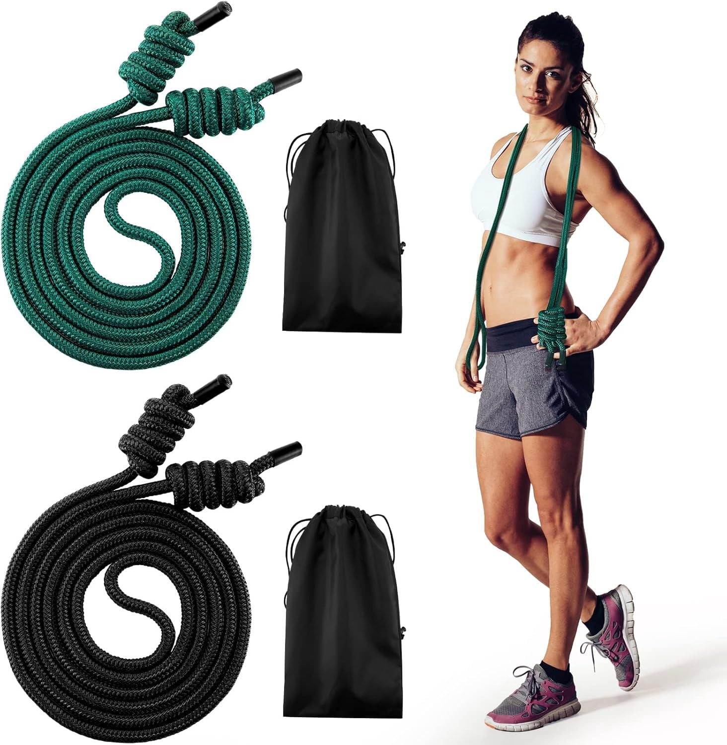 Brain Rope Jump 2 Pcs Flow Exercise Rope for Fitness Flow Double Braid Workout Rope ...