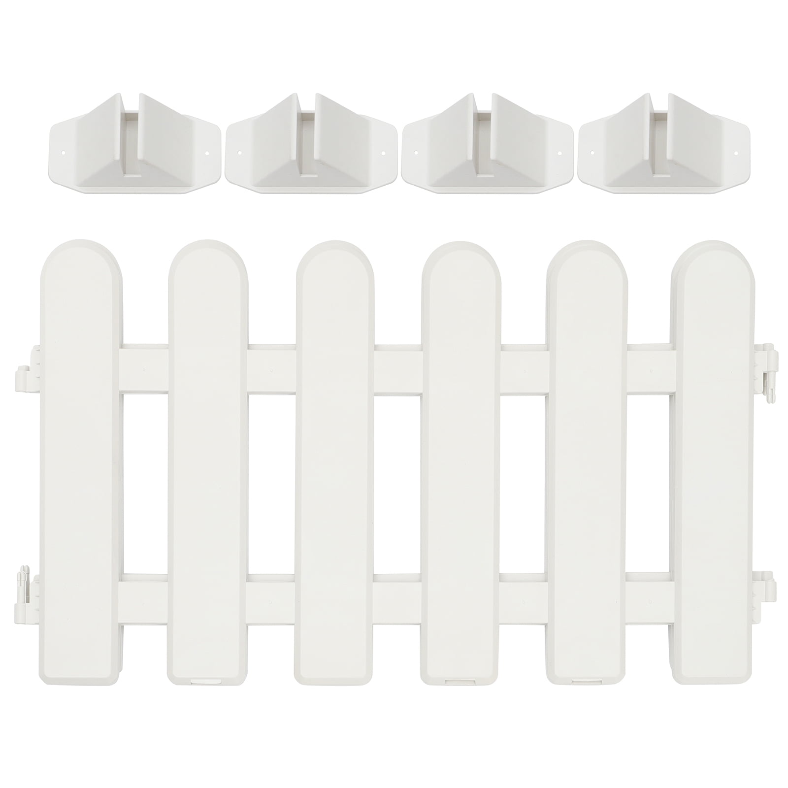 NICERIO 2Pcs White Plastic Garden Fence Decorative Courtyard Landscape Edging Weather Resistant