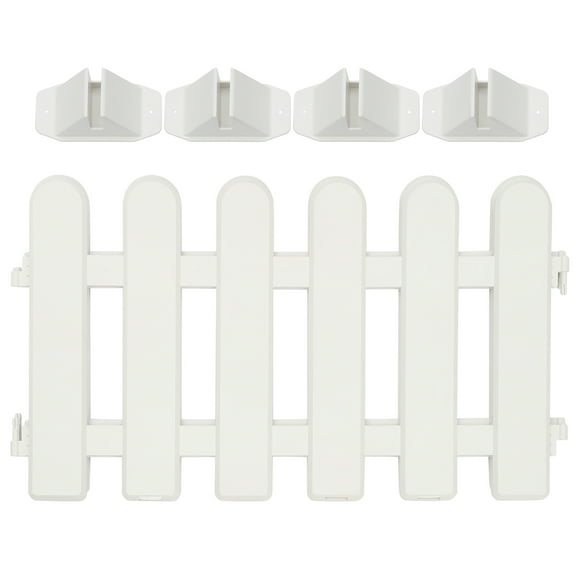 NICERIO 2Pcs White Plastic Garden Fence Set Weather Resistant Decorative Yard Path Border
