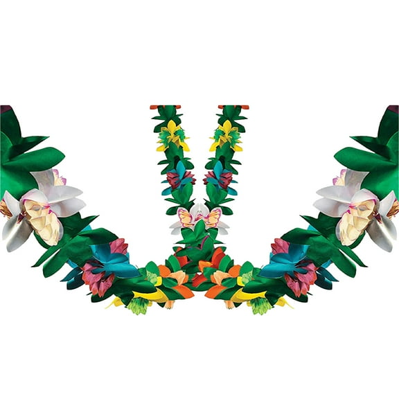 STRANDCHIC Multi-Color Paper Flower Banner 2 Pieces for Party, Wedding, Birthday, Baby Shower and Home Decoration