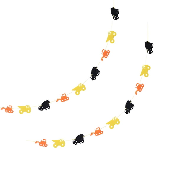 BESTOYARD 2Pcs Banner for Party with Cool Construction Vehicle Design Assorted Color Hanging Ornament