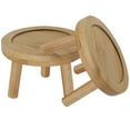thumbnail image 1 of 2 Pcs Flower Pot Base Saucer Planter Tray Wood Indoor Plants Shelf Stand Cactus, 1 of 6
