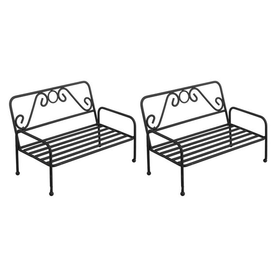 2 Pcs Flower Pot Bench Planter Iron Armchair Creative Shelf Stable Stand