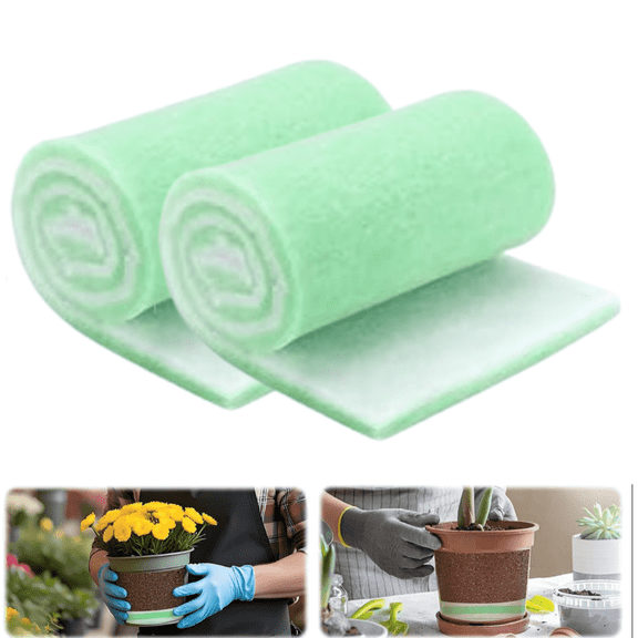 2 Pcs Flower Pot Filler Insert, Plant Pot Drainage Liner, 47.2" x 11.8" Pot Filler Material, Lightweight Thick Planter Drainage Material for Indoor Outdoor Gardening Plants Container